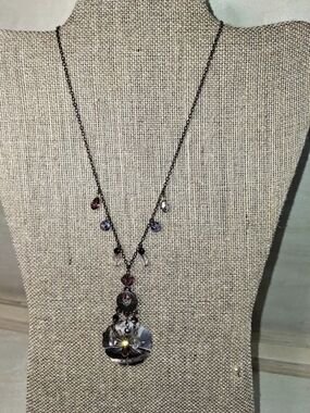 Cookie Lee Beaded Pendant Necklace in Brown & Multicolor Like New